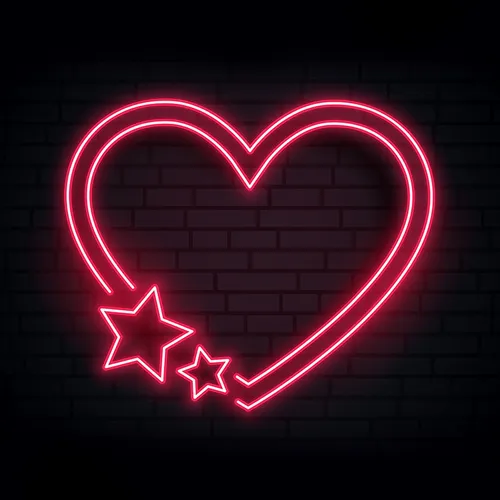 Red Love Heart Star Neon Sign - Neon Signs Now
