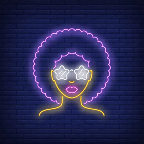 Afro Retro Girl Neon Sign - Neon Signs Now