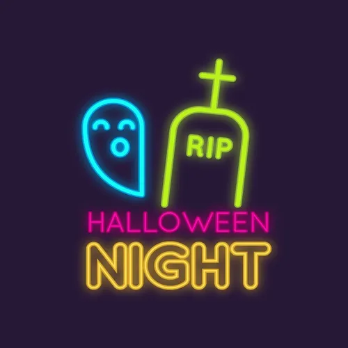 RIP Ghost Halloween Night Neon Sign - Neon Signs Now