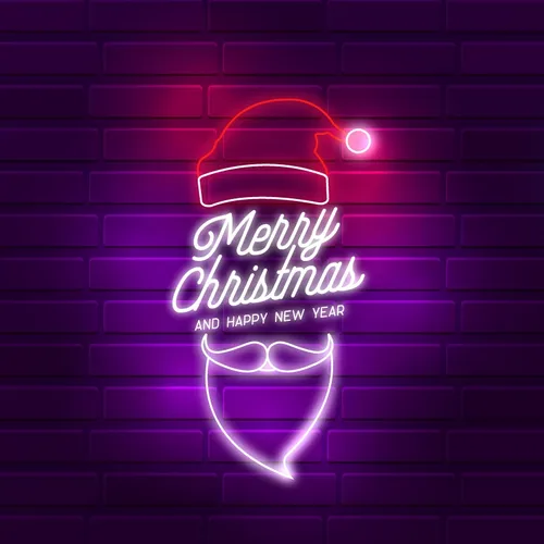 Santa Greeting Merry Christmas and New Year Neon Sign - Neon Signs Now