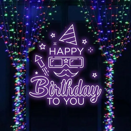 Happy Birthday Goggles  Neon Sign