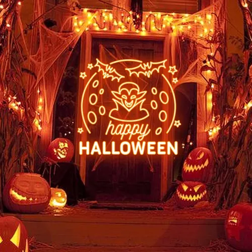 Happy Halloween Dracula Neon Sign - Neon Signs Now