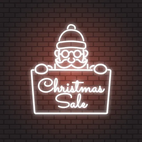 Christmas Sale Santa Neon Sign - Neon Signs Now