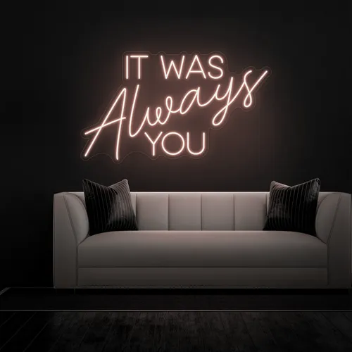 Lovely Bright “It Was Always You” LED Night Light Love deals Room Wall Decor