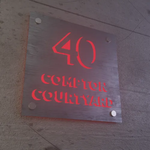 Laser Cutout Backlit Lightbox House Number - Neon Signs Now