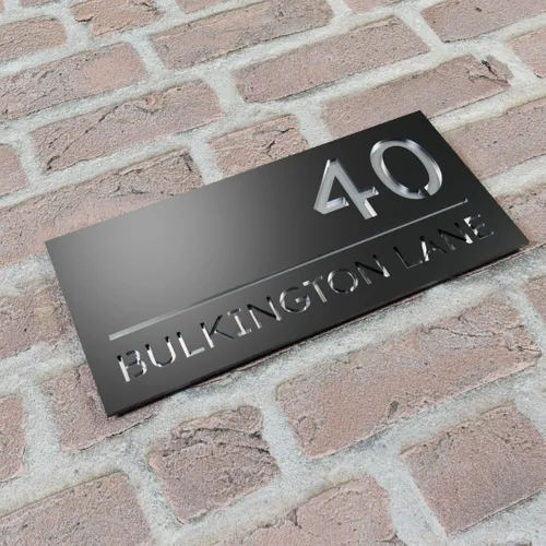 Engraved Metal House Number Sign - Neon Signs Now