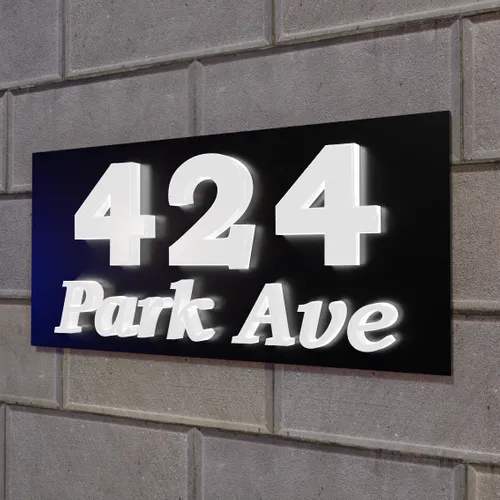 Push-Thru Lightbox House Number - Neon Signs Now