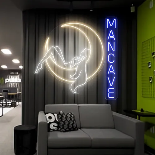 Moon Woman Mancave Neon Sign - Neon Signs Now
