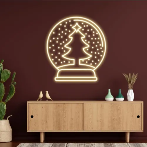 Warmie Merry Christmas Snowglobe Neon Sign - Neon Signs Now