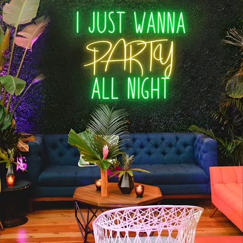 I Just Wanna Party All Night LED Neon Sign
