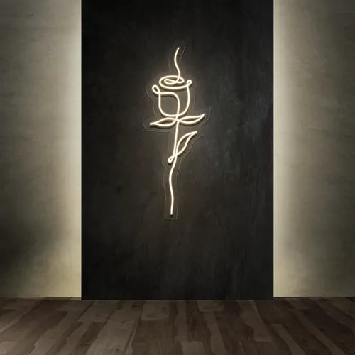 Calmly Scribble Rose Neon Sign - Neon Signs Now