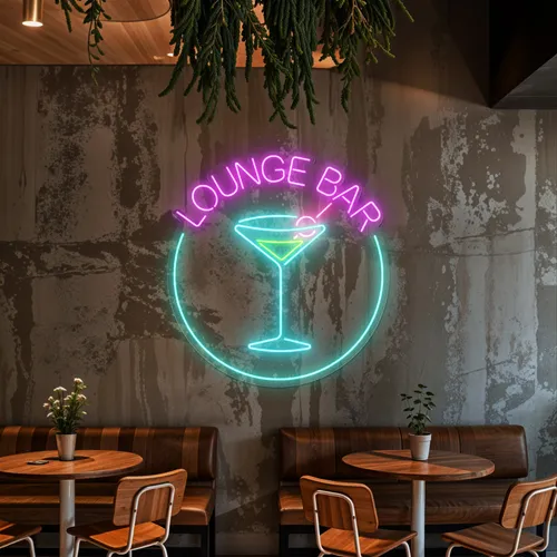 Martini Lounge Bar Neon Sign