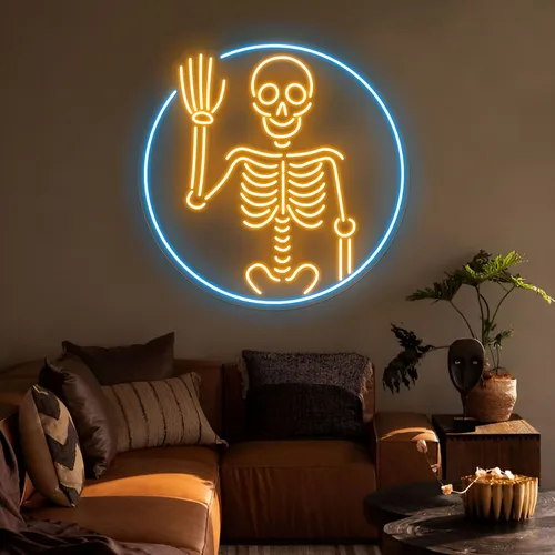 HALLOWEEN WAVING SKELETON cheapest NEON LIGHT wall window SOLD OUT NEW