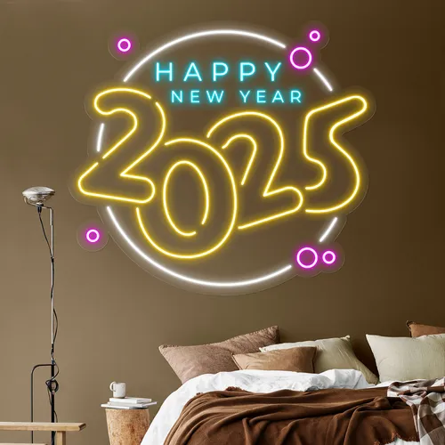 Colorful New Year Neon Sign