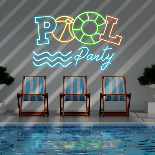 Fun Summer Pool Party Neon Sign