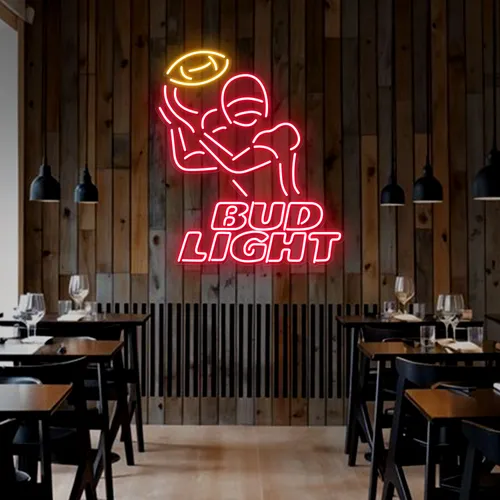 Team Football Bud Light Neon Sign
