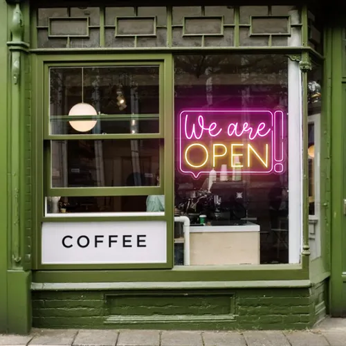 Striking Open Neon Sign