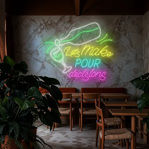 Cool "Let's Make Pour Decisions" Neon Sign - Neon Signs Now