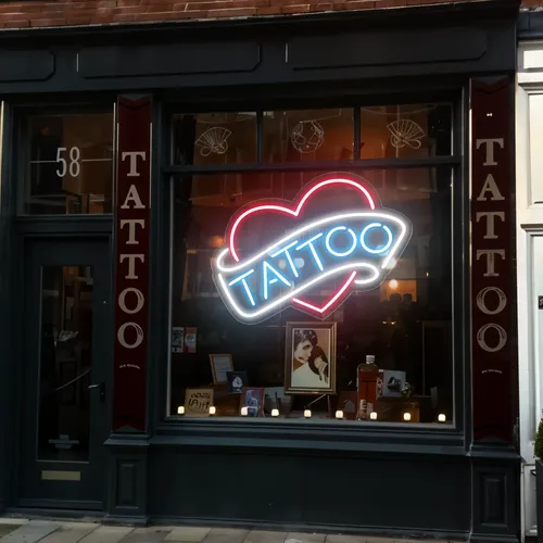 Tattoo Heart Window Neon Sign - Neon Signs Now