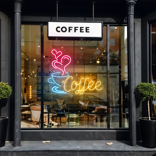 Coffee Love Window Neon Sign - Neon Signs Now