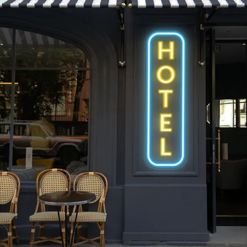 Hotel Vertical Neon Sign - Neon Signs Now