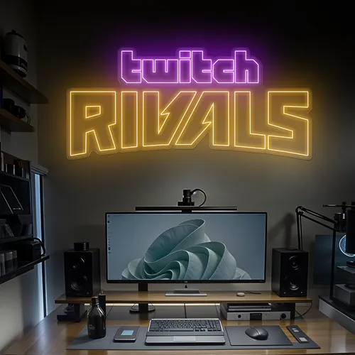 Twitch Rivals Gaming Setup Neon Sign