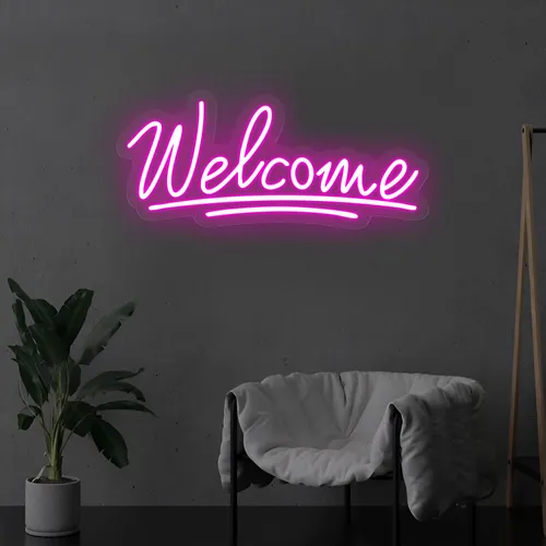 Welcome Underline Neon Sign - Neon Signs Now