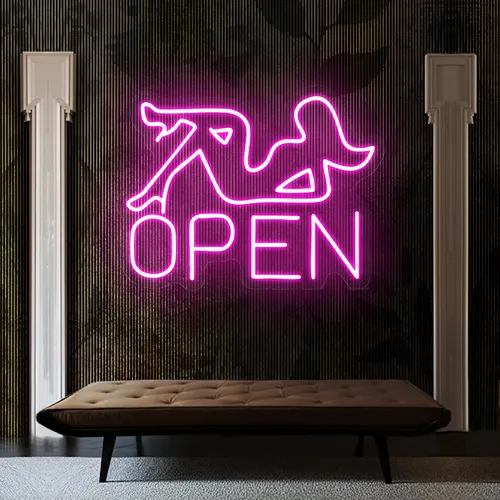 Open With Pin-Up Neon Sign