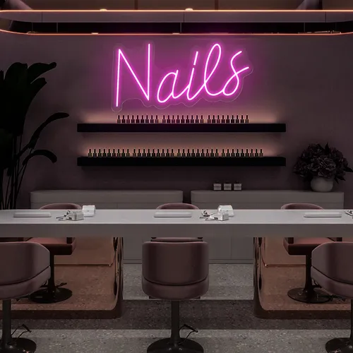 Nails Script Neon Sign