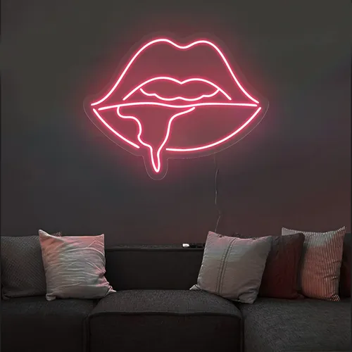 Dripping Lips Neon Sign
