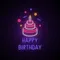 Happy Birthday with Cake Neon Sign - Neon Signs Now