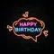 Happy Birthday in Bubble Thought Neon Sign - Neon Signs Now