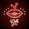 Lips with Love You Neon Sign - Neon Signs Now