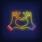 Woman Hands Heart Gesture Neon Sign - Neon Signs Now