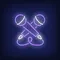 Crossed Microphone Neon Sign - Neon Signs Now