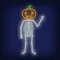 Skeleton with Pumpkin Head Neon Sign - Neon Signs Now