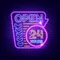 Retro Open 24 Hours Neon Sign - Neon Signs Now