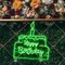 Happy Birthday Text in Big Cake Neon Sign - Neon Signs Now